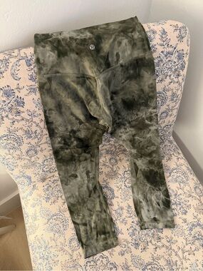 lululemon athletica Olive Green Tie-Dye Leggings